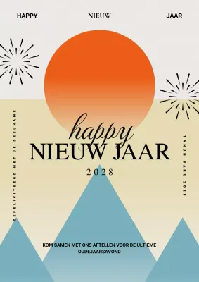 gele abstracte indonesische nieuwjaarskaart