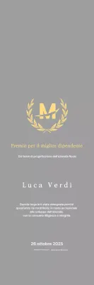 Targa d'iscrizione ordinata con allori