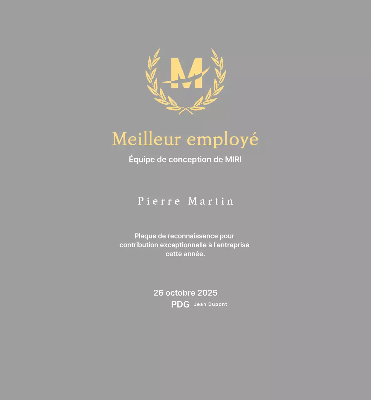 Belle plaque d'inscription avec des lauriers