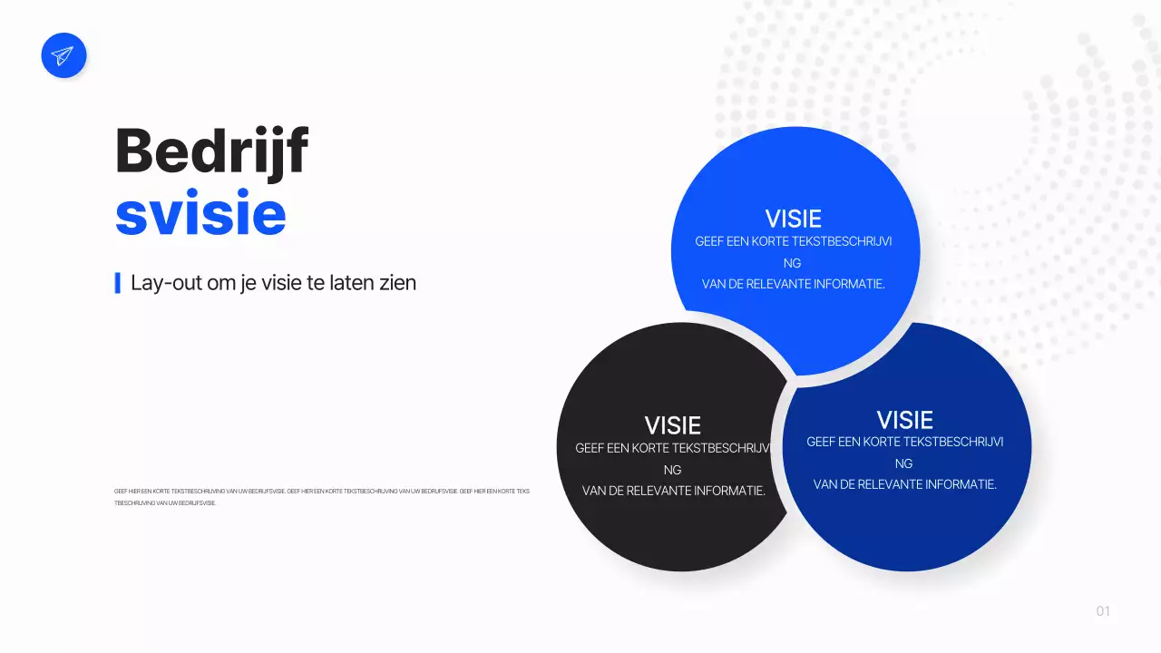 Een eenvoudig bedrijfsplan in wit en blauw