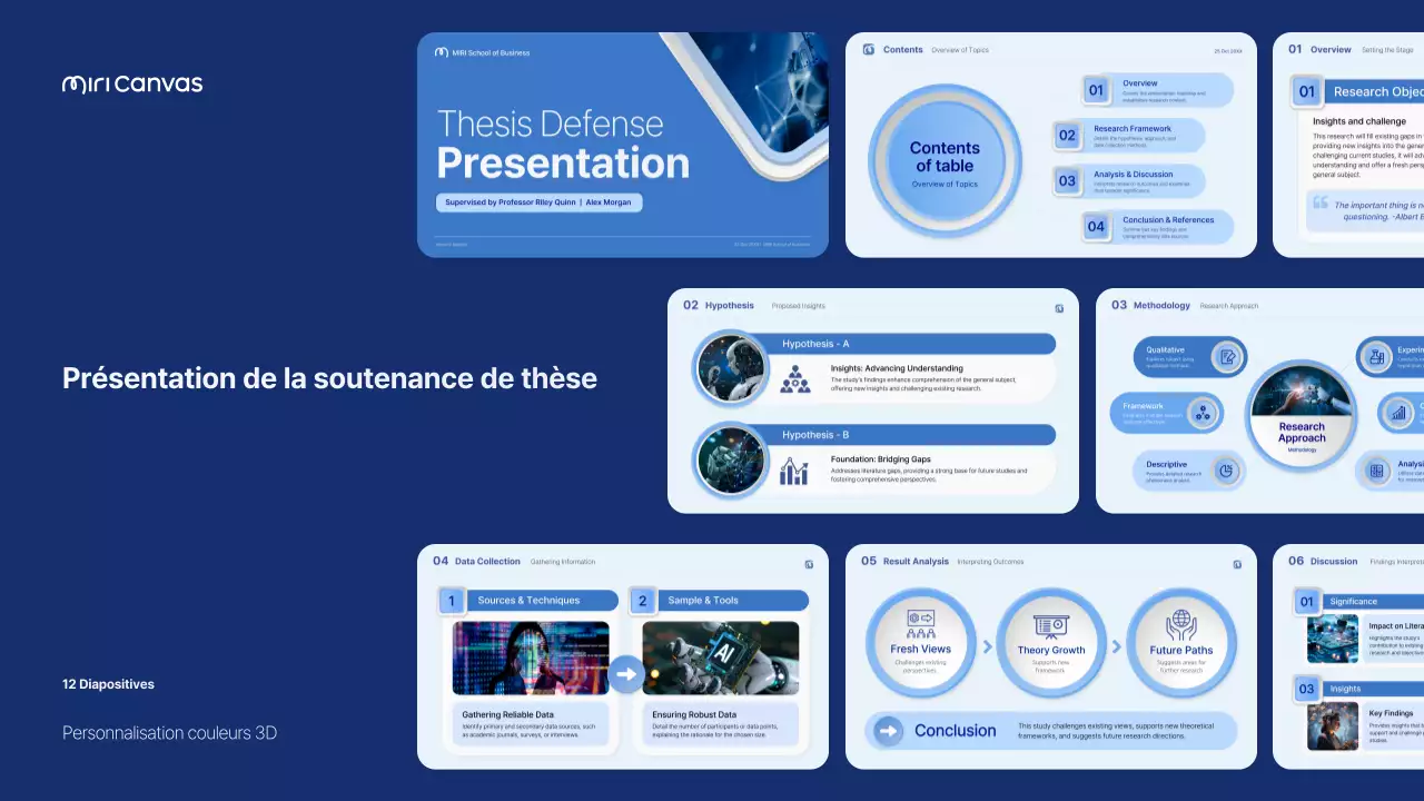 Annonce de soutenance de thèse professionnelle bleue