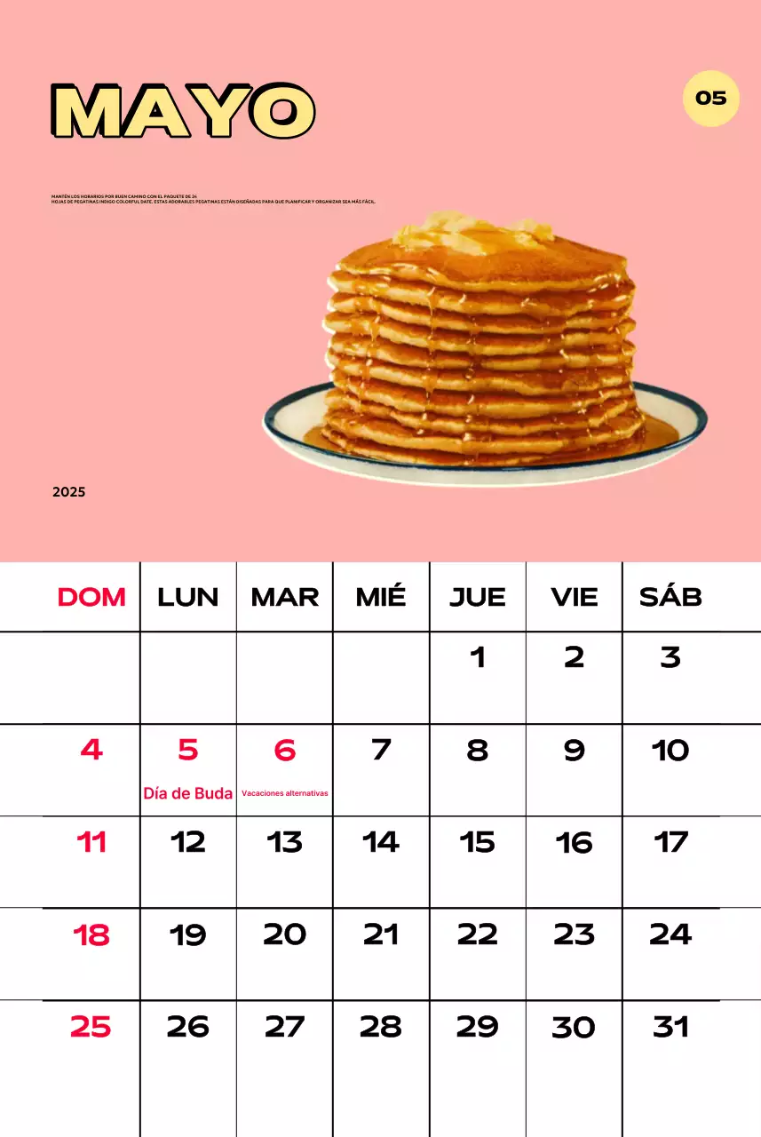 Coloridos calendarios con diversas ilustraciones retro