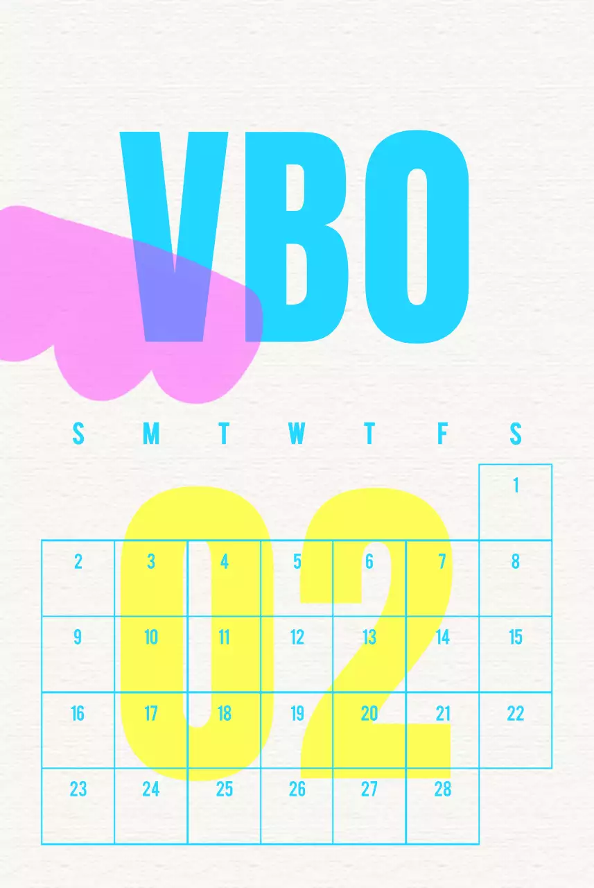 Vier Blauw Vintage Kalender