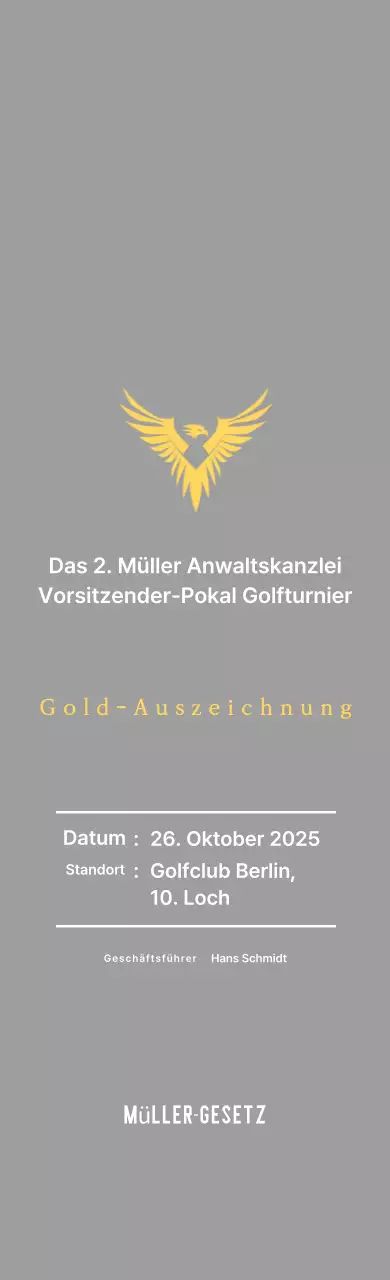 Hübsche Golfturnier-Plakette mit einem Adler