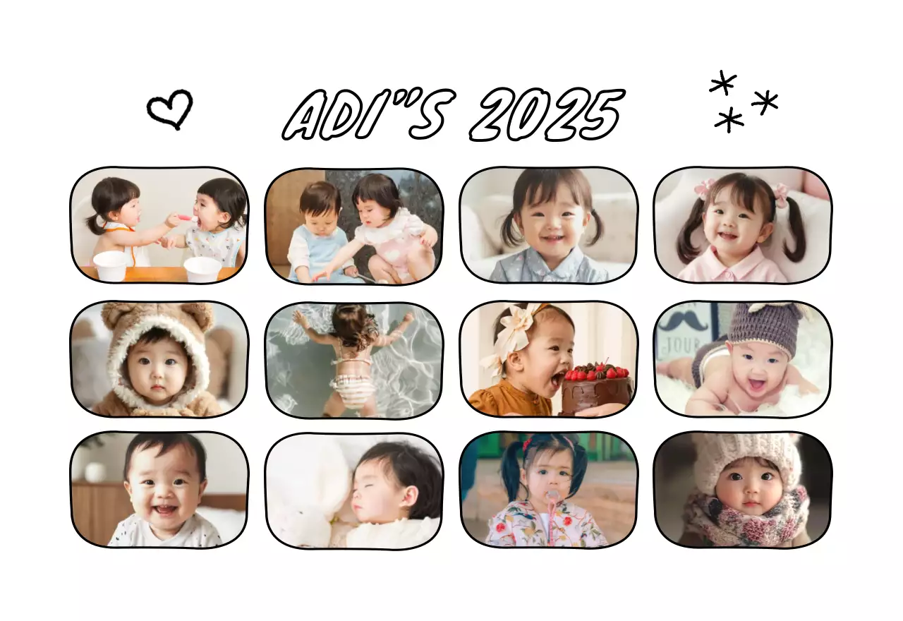 Calendario amarillo de Año Nuevo