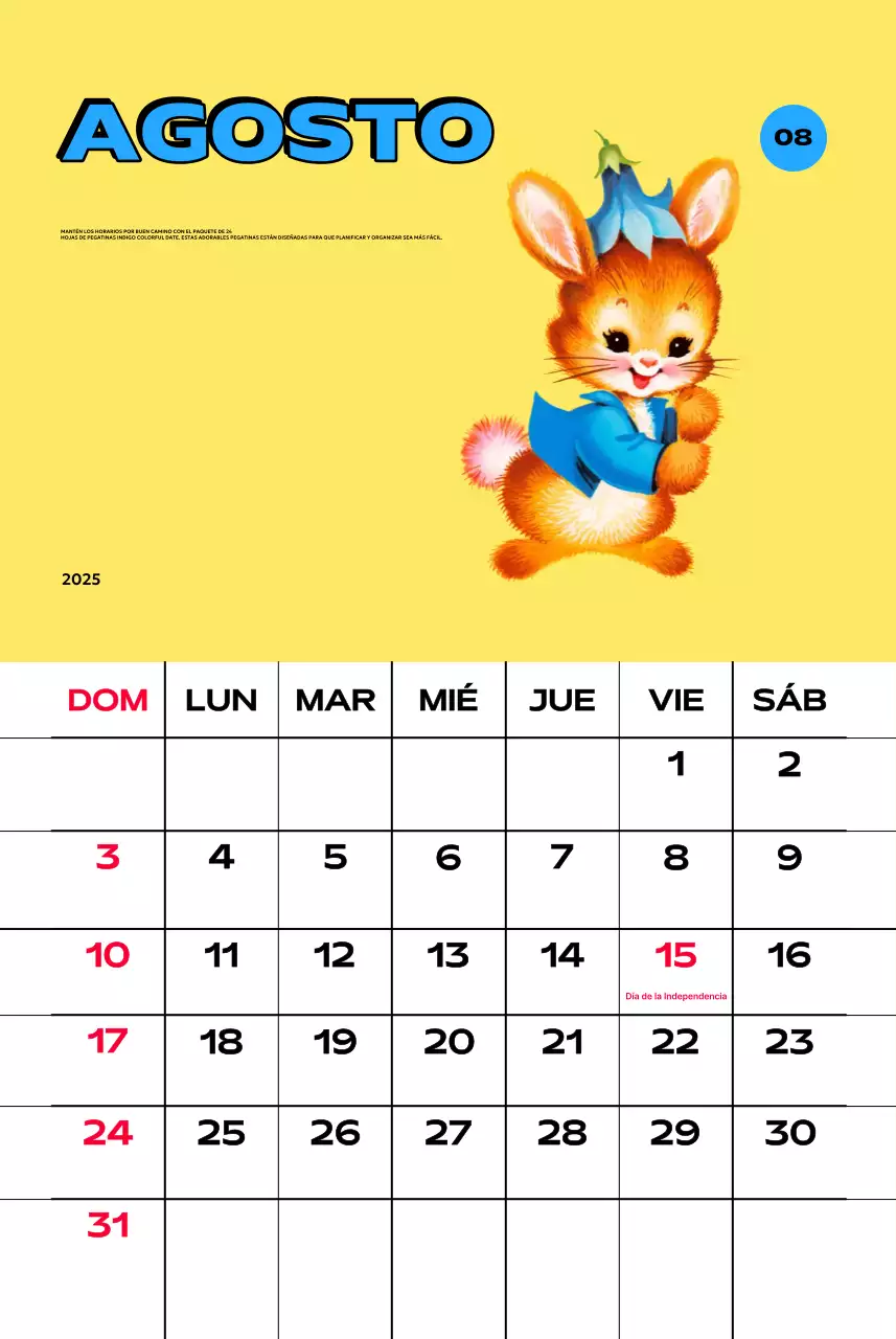 Coloridos calendarios con diversas ilustraciones retro