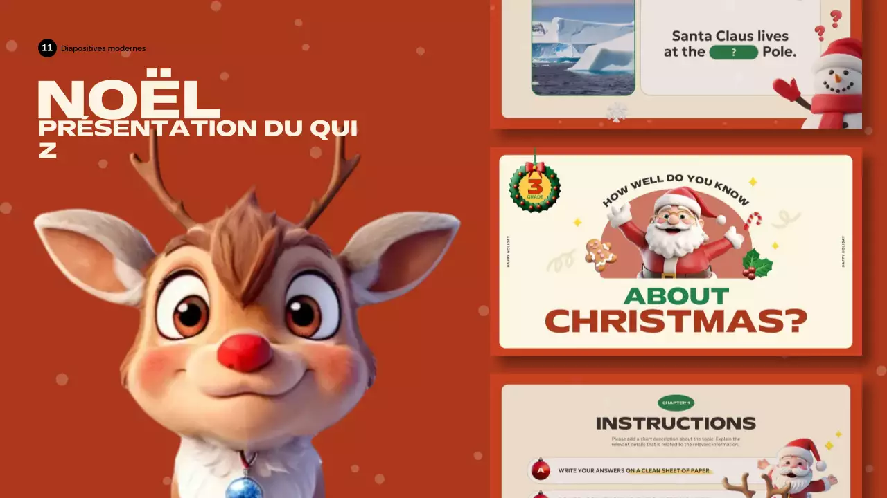 présentation festive rouge pour les fêtes de fin d'année