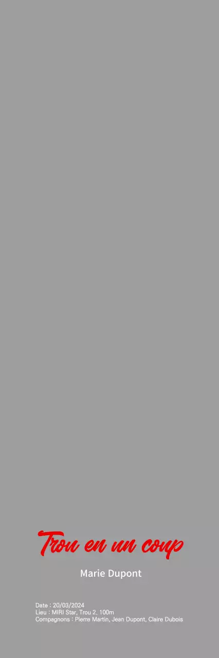 Trou d'un coup au golf