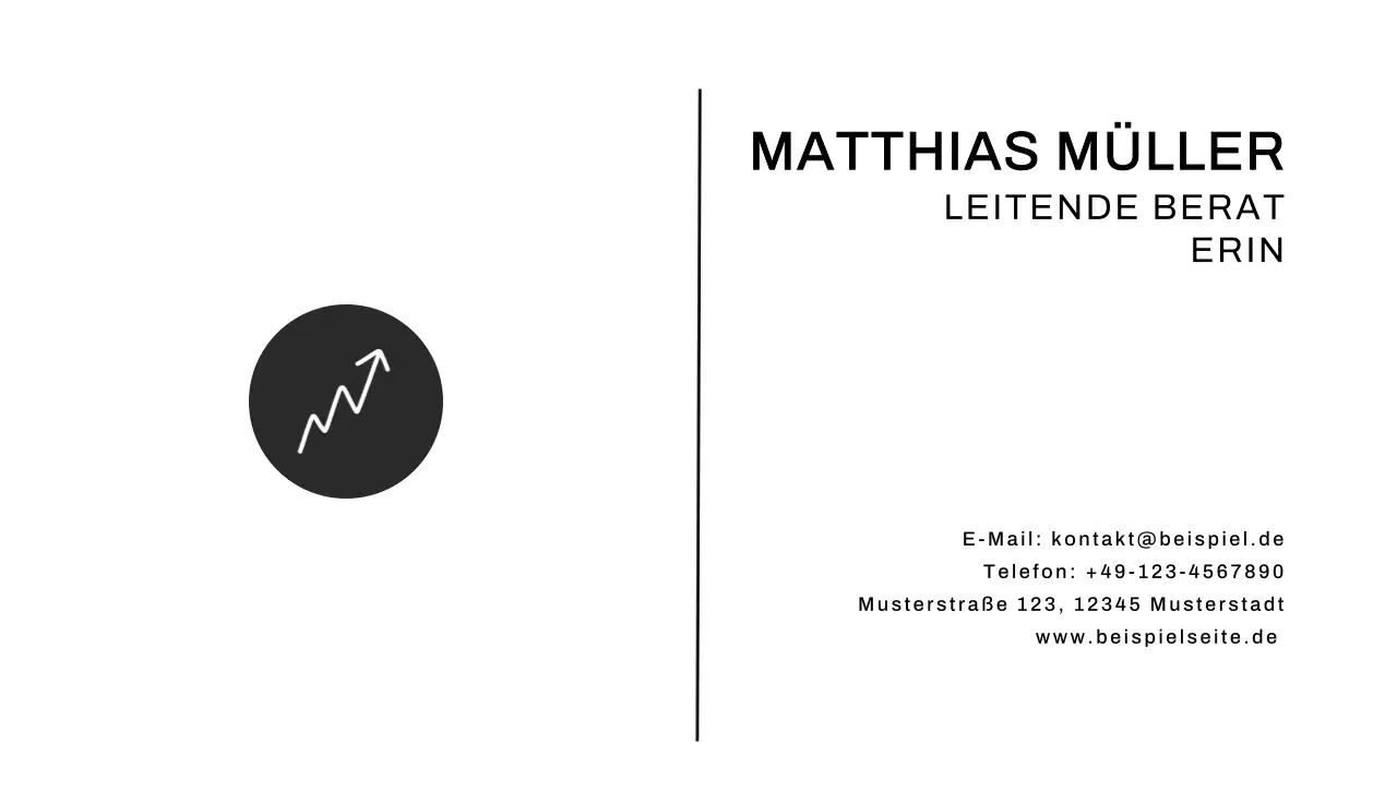 schwarze minimalistische Visitenkarte