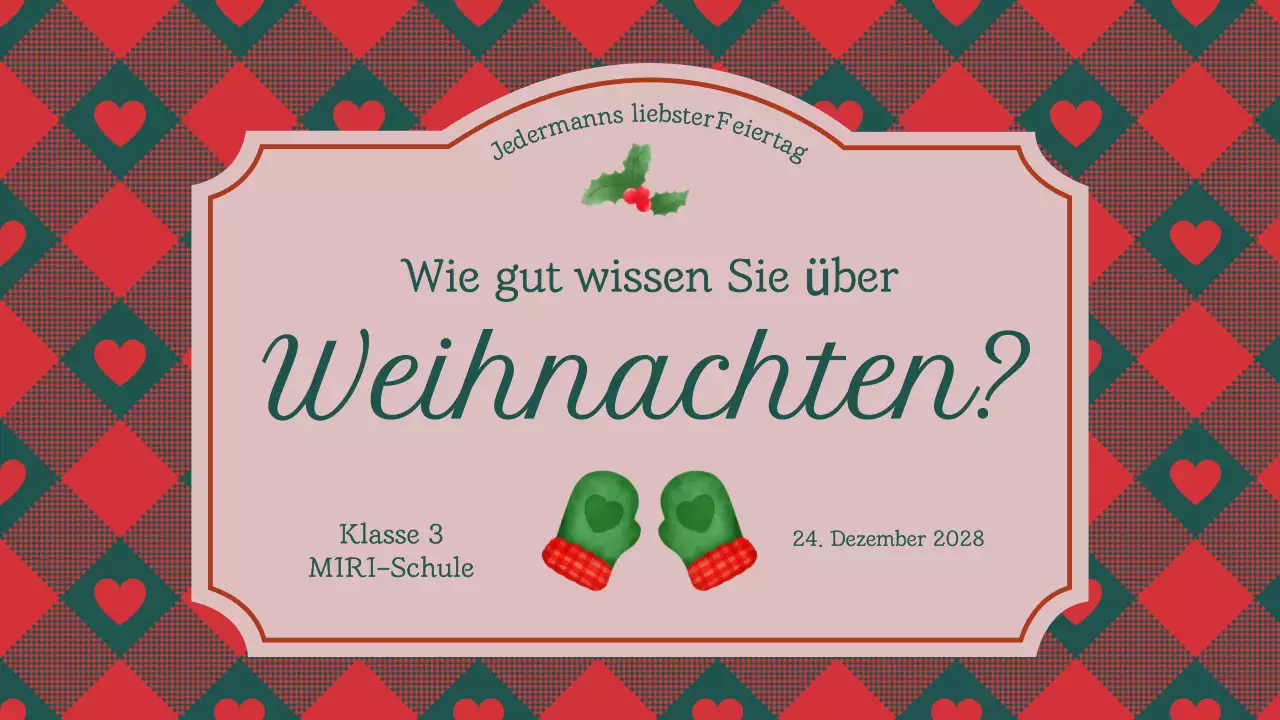 Klassisches, traditionelles Weihnachtsquiz