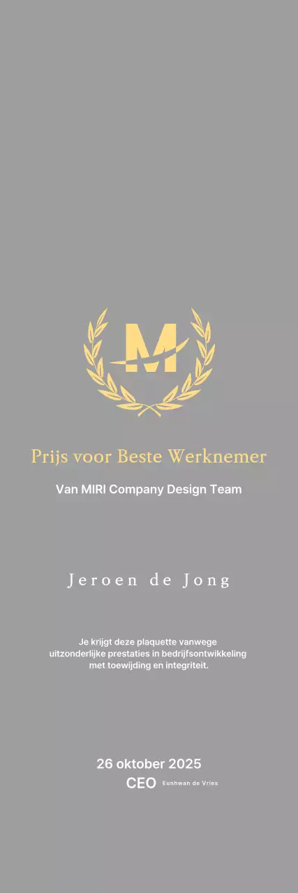 Nette plaquette met lauweren