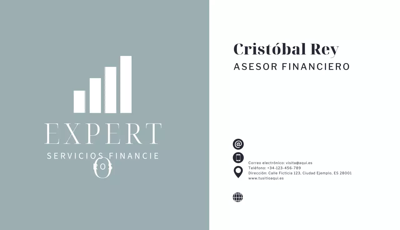 tarjeta profesional de financiación gris