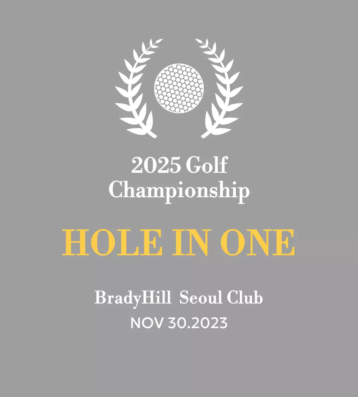 골프공을 감싼 월계수가 인상적인 클래식한 골프 대회 트로피