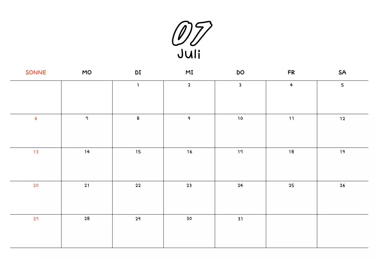 Gelber Neujahrskalender