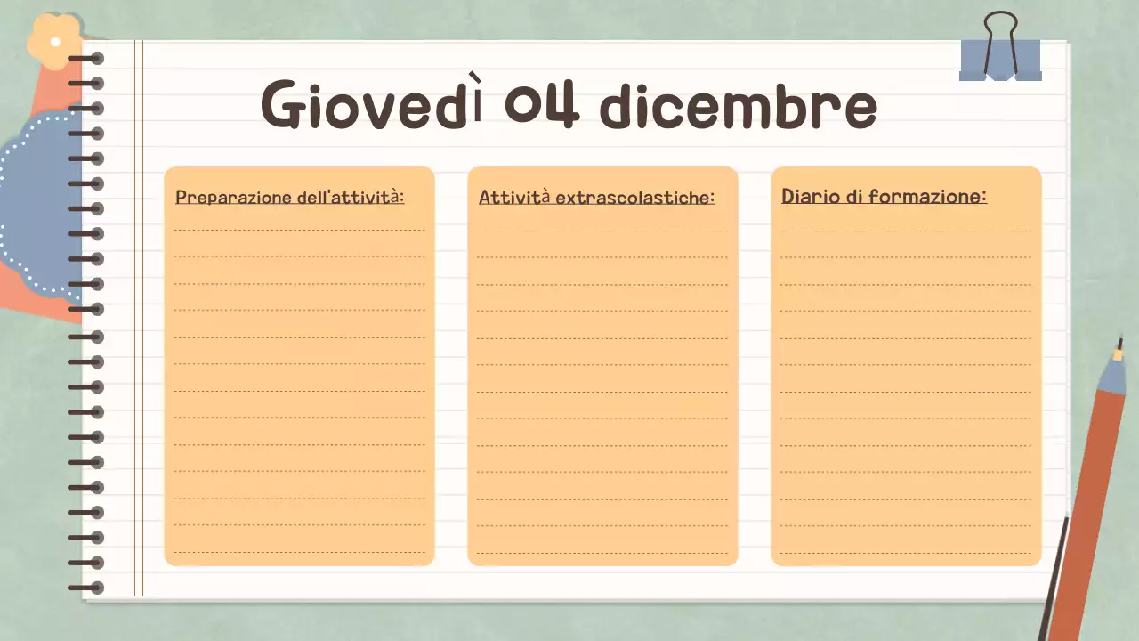 Quaderno a pastello semplice Agenda di classe per la scuola