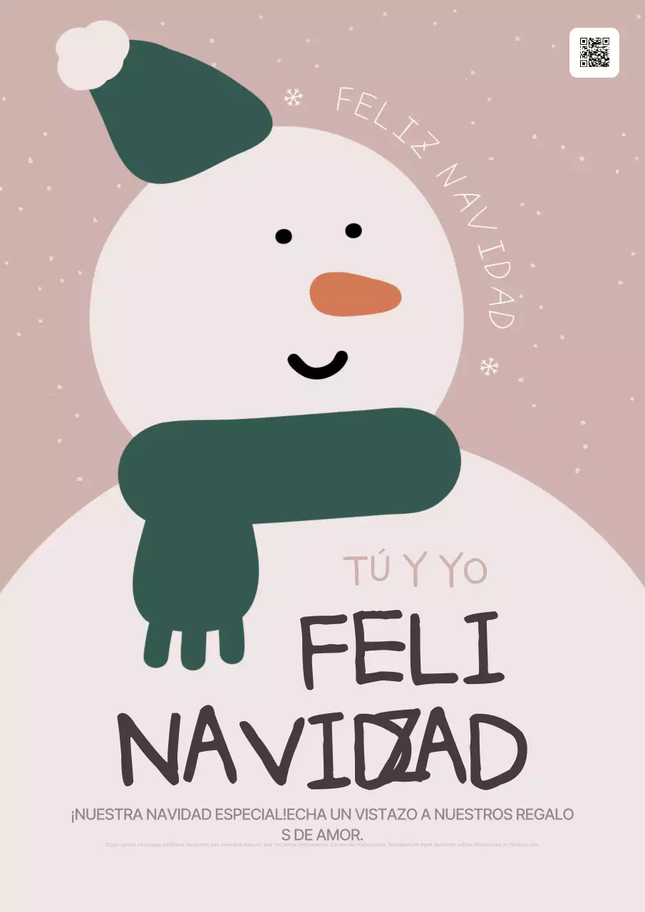 Tarjeta de Navidad acogedora en color beige