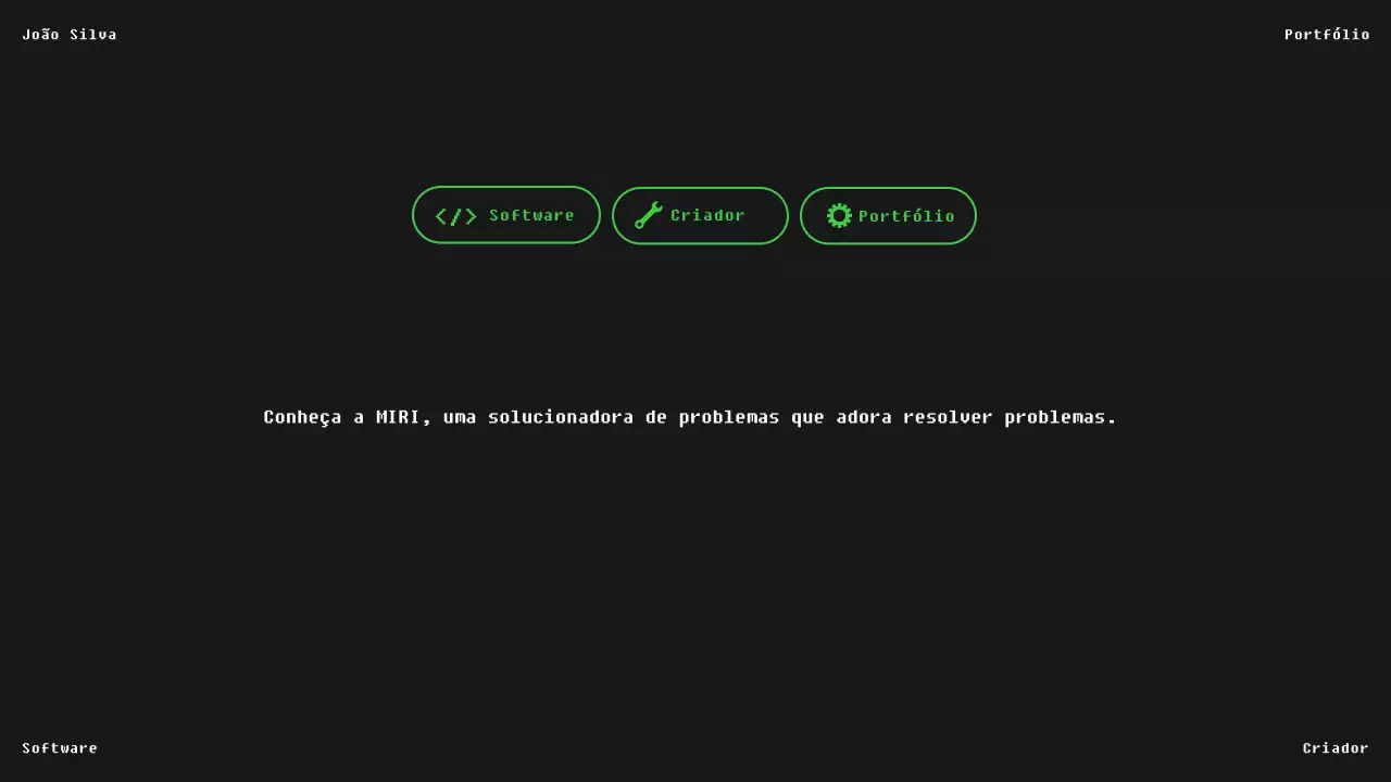 Portfólio de software moderno preto