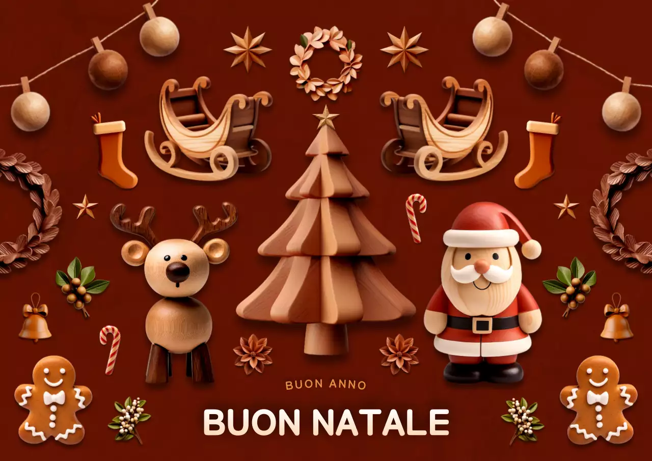 Feste di Natale vintage in marrone