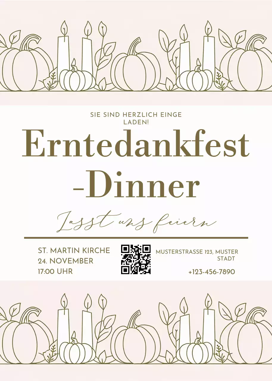 beige elegante Danksagung Einladung