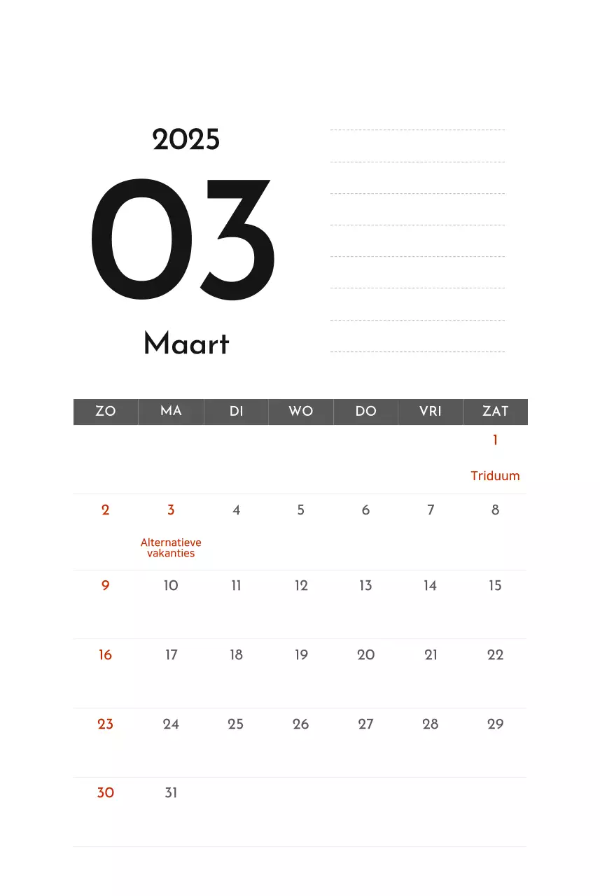 Grijze eenvoudige bedrijfskalender