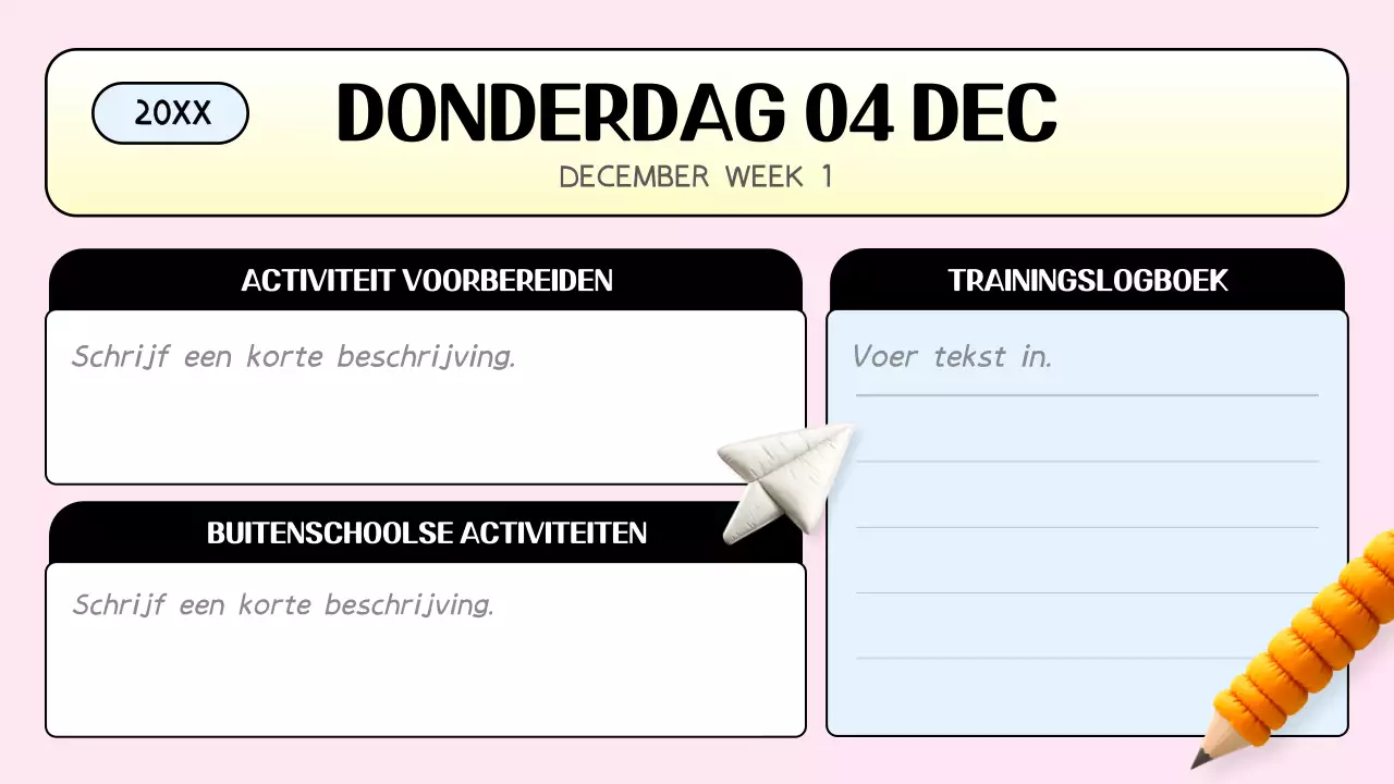 roze trendy klassenagenda planner