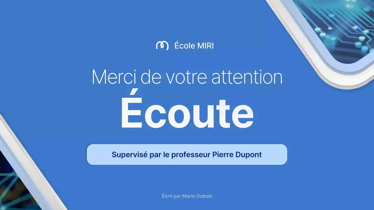 Annonce de soutenance de thèse professionnelle bleue