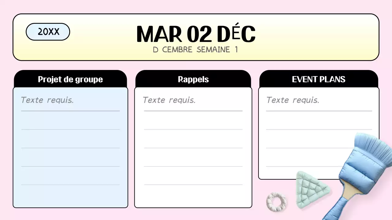 agenda de classe rose tendance