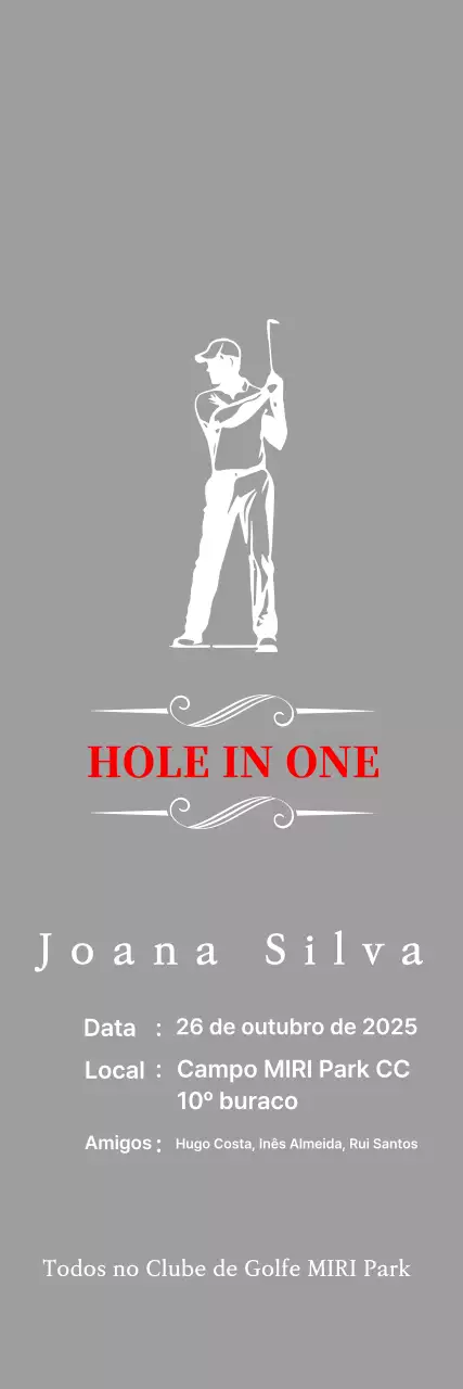 Placa de golfe clássica com uma ilustração de um golfista a jogar golfe