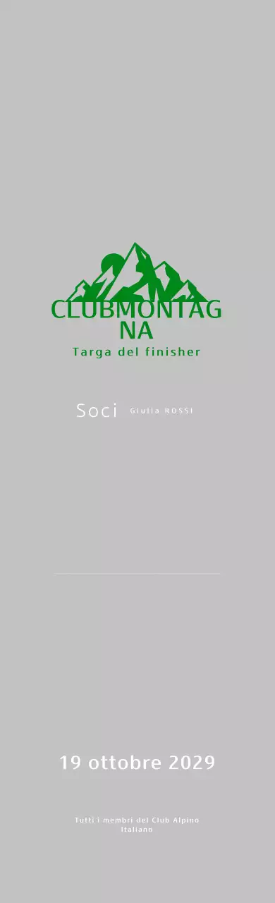 Targa verde di alpinismo semplice