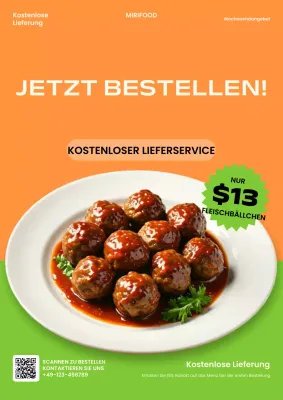 orange modern food promotion