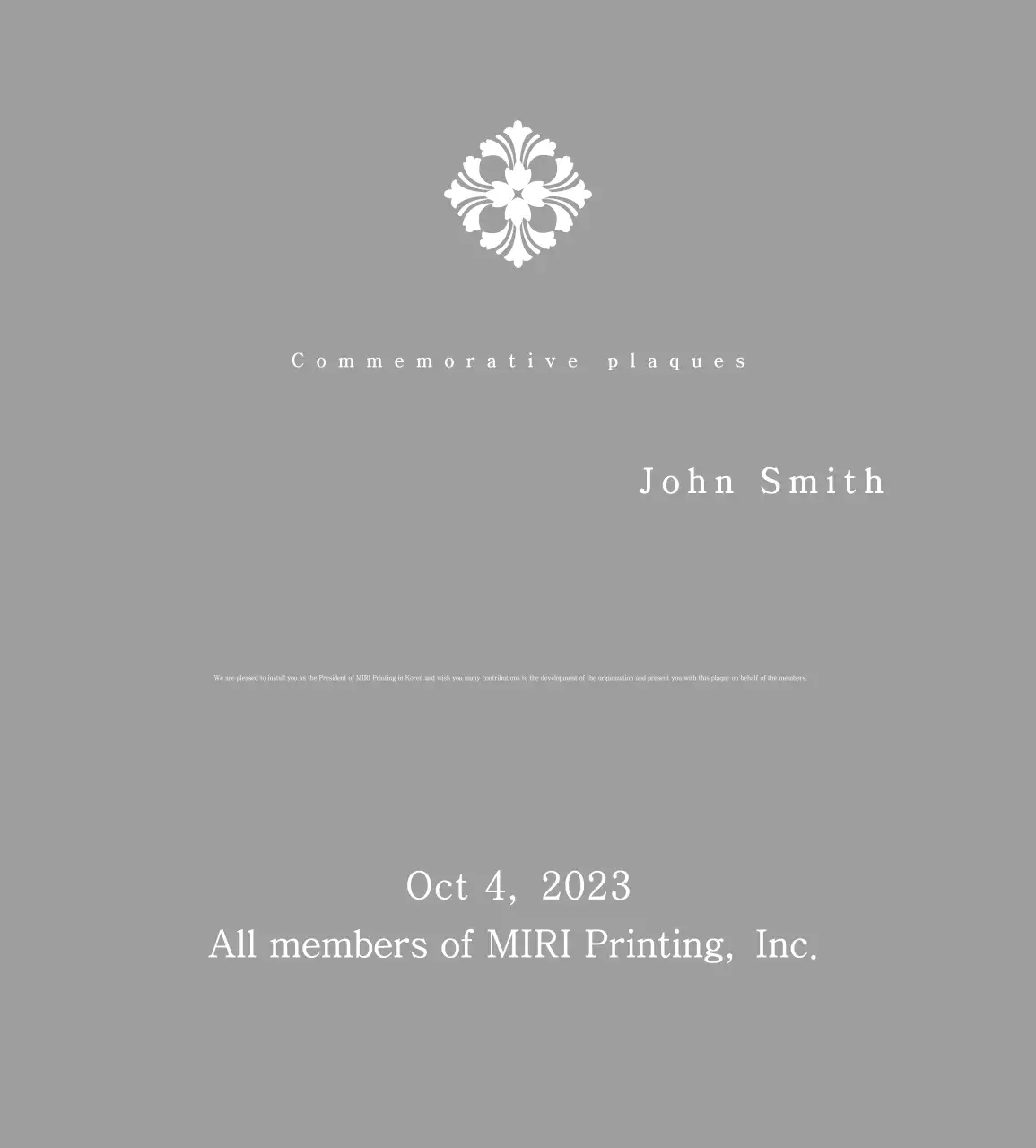 Classic Commissioned Plaque with Pattern