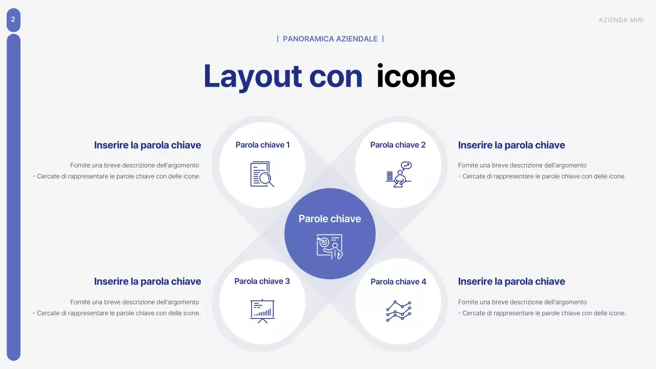Un semplice business plan in blu e grigio