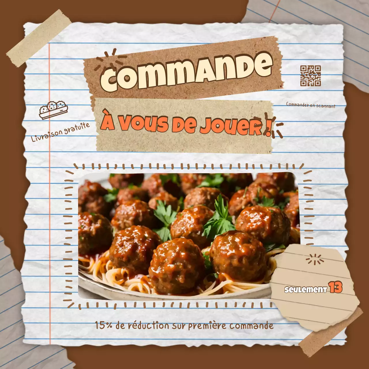 promotion alimentaire rétro brune