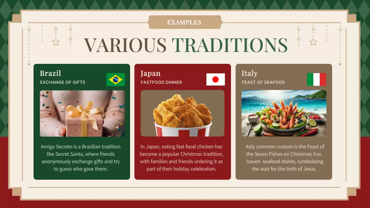 그린 전통 크리스마스 가이드 프레젠테이션