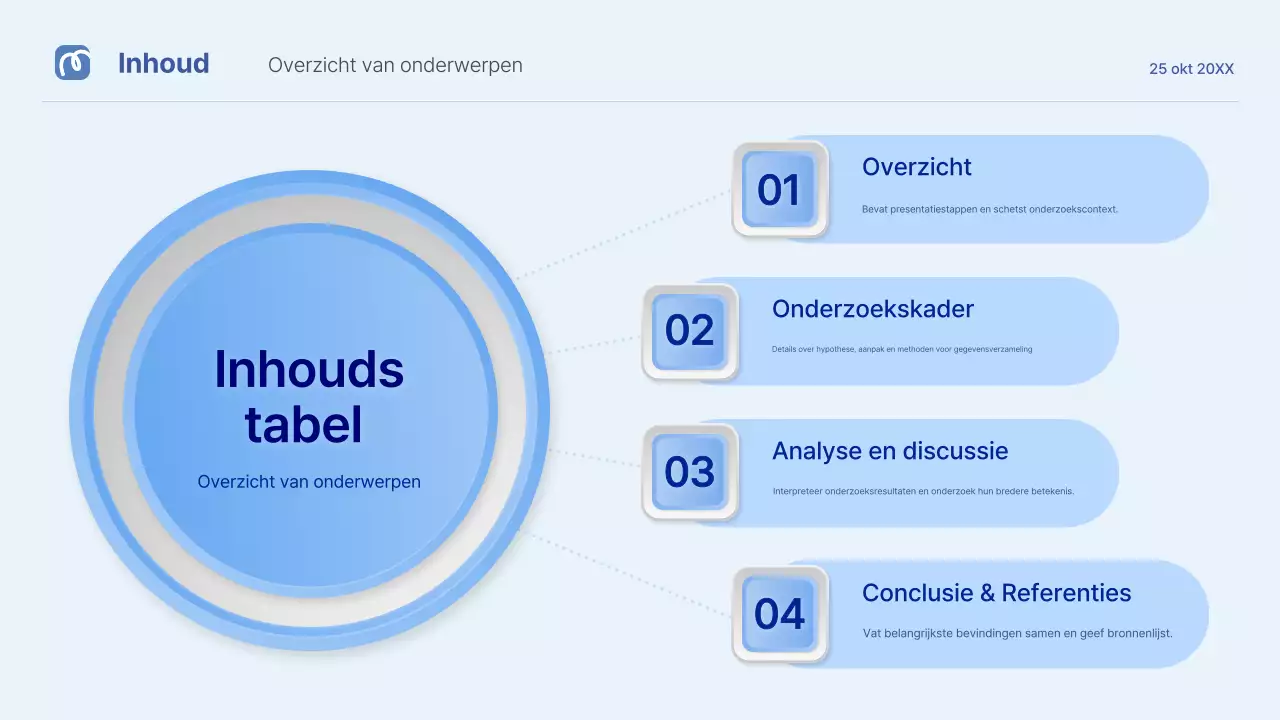 blauw professionele scriptie verdediging aankondiging