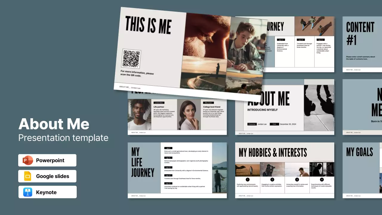 Grey Minimal Personal Introduction Presentation