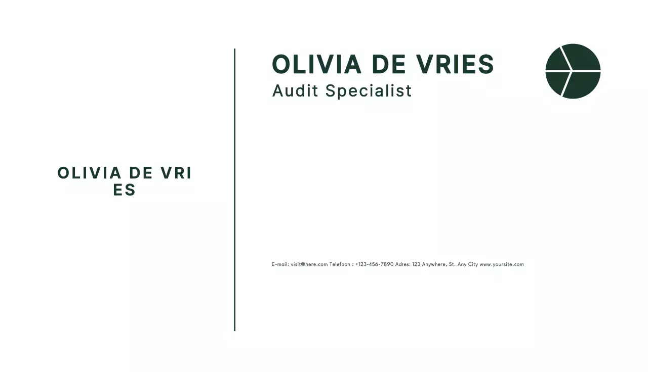 groen minimalistisch visitekaartje