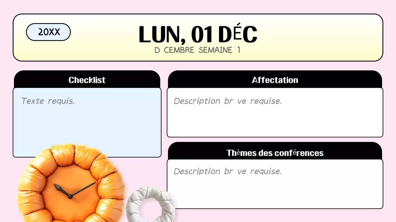 agenda de classe rose tendance