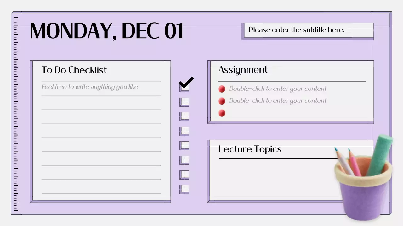 Presentasi Agenda Kelas Minimal Ungu