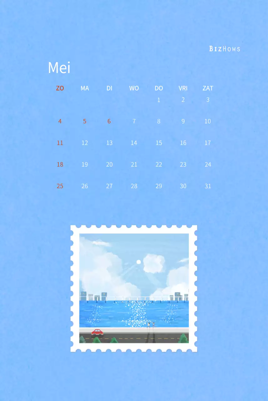 Nieuwjaarskalender met een warme geïllustreerde uitstraling