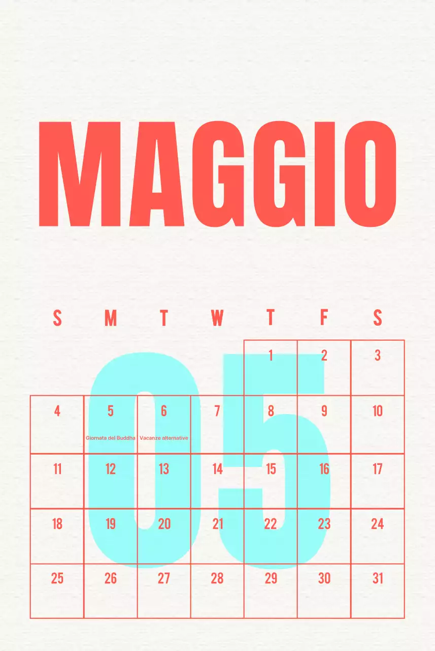 Calendario d'epoca Celebrate Blue