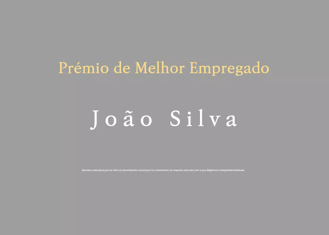 Placa de empregado limpo e arrumado