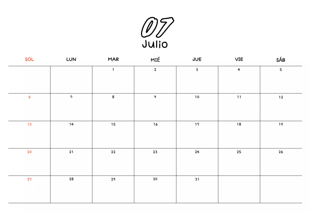 Calendario amarillo de Año Nuevo