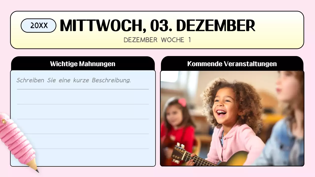 rosa trendy Klasse Agenda Planer