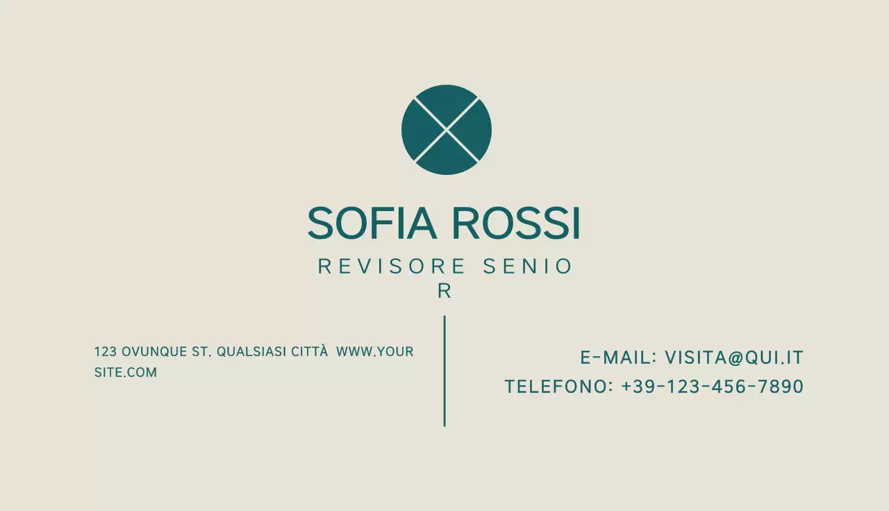 biglietto da visita minimalista verde acqua