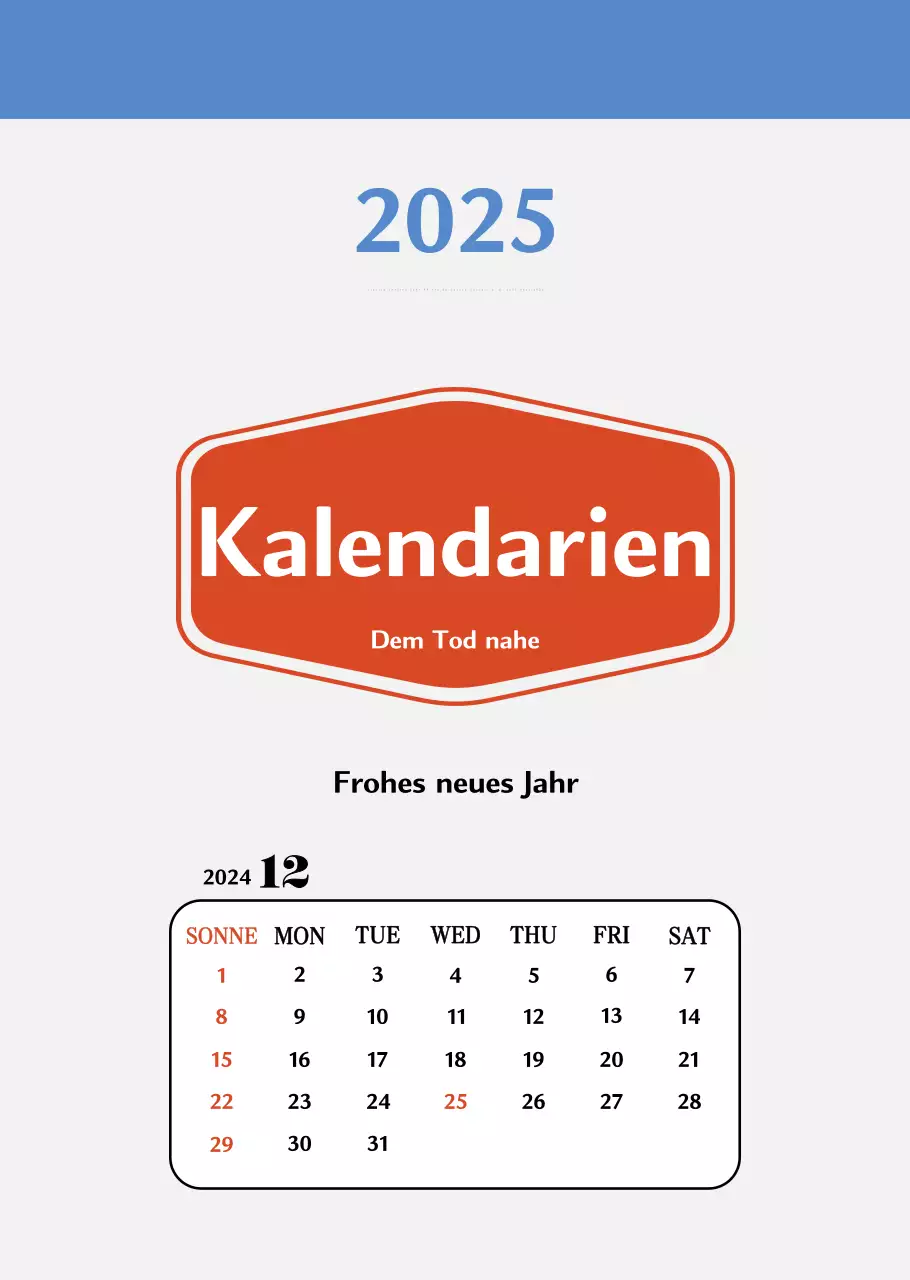 Retro-Konzept Erinnerungskalender in rot