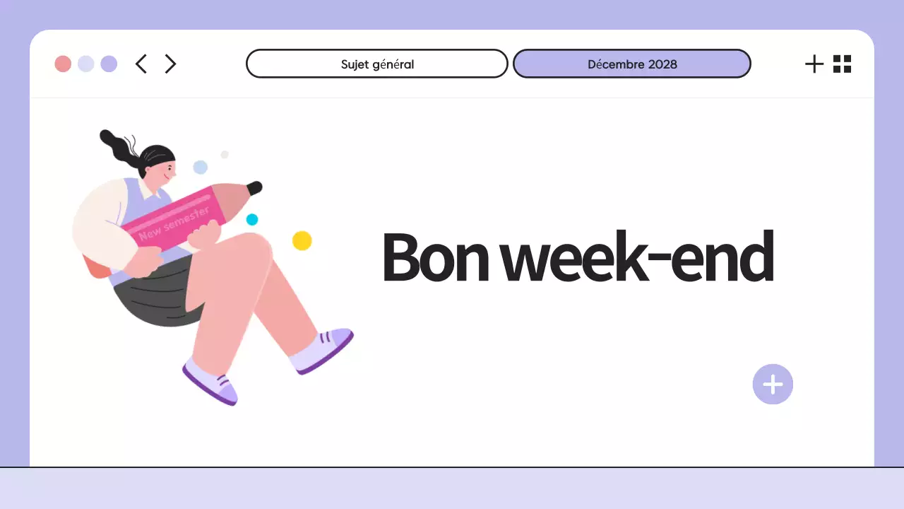 Présentation de l'agenda de la classe de l'illustration violette