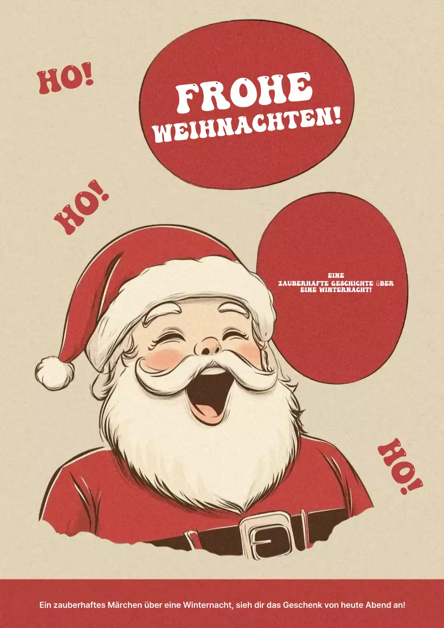 Beige Vintage Weihnachtskarte
