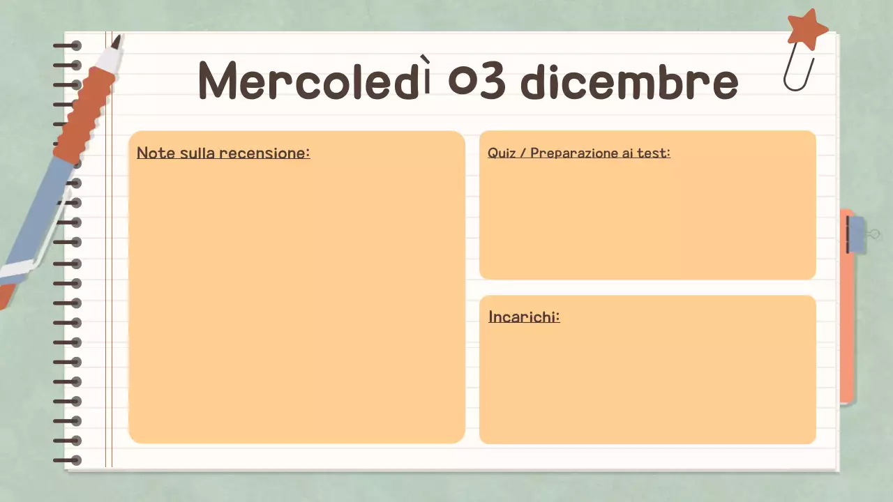 Quaderno a pastello semplice Agenda di classe per la scuola
