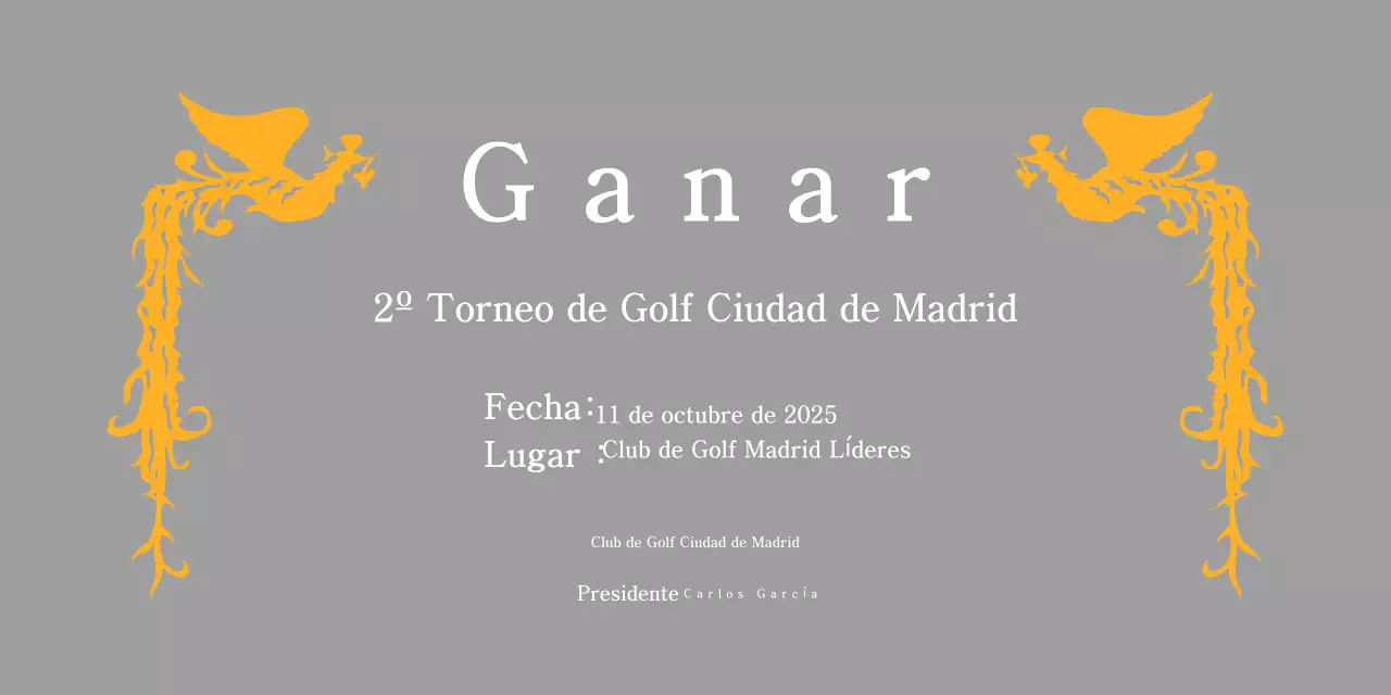 Trofeo clásico de torneo de golf con vistosa decoración de ave fénix